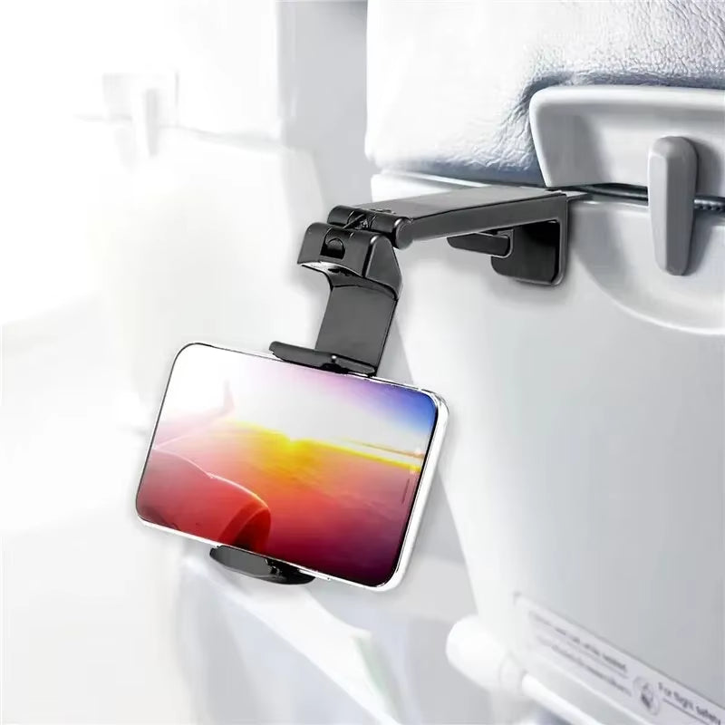 Airplane Phone Rotatable Seat Selfie Stand Portable Desk Train Holding Adjustable Holder Support Flight Foldable Stand Travel