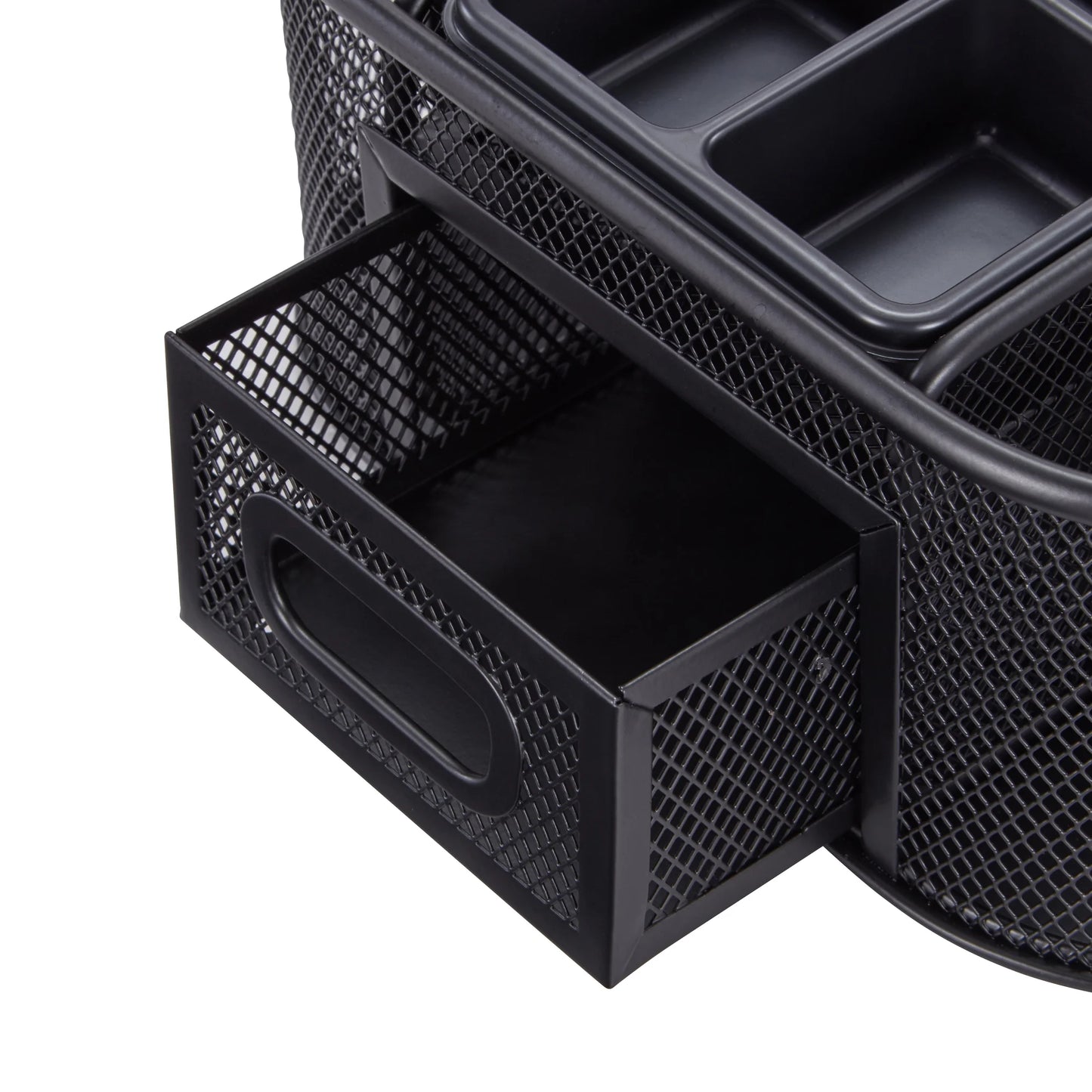 Metal Mesh Desktop Organizer, 8 Compartments, Black