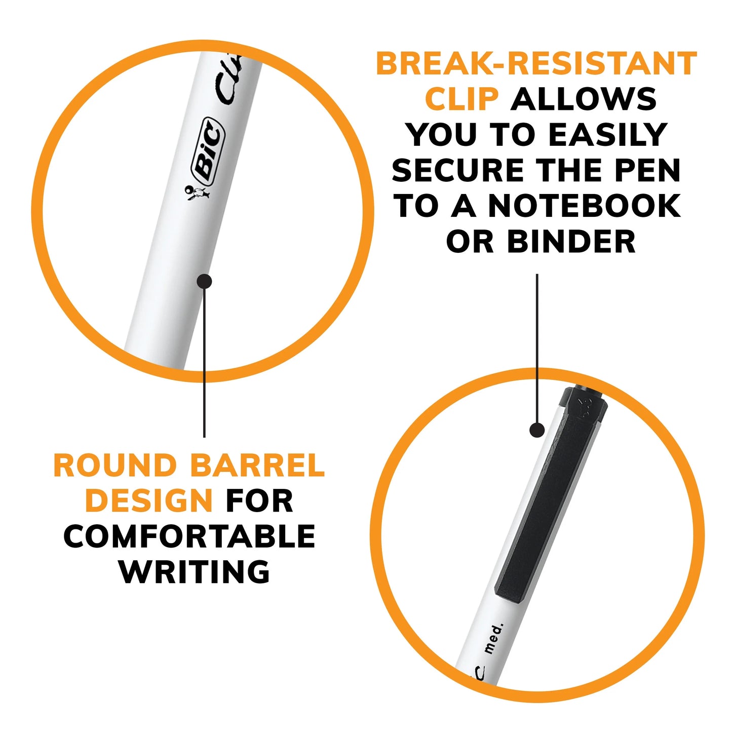 Clic Stic Black Ballpoint Pens, Medium Point (1.0Mm), 24-Count