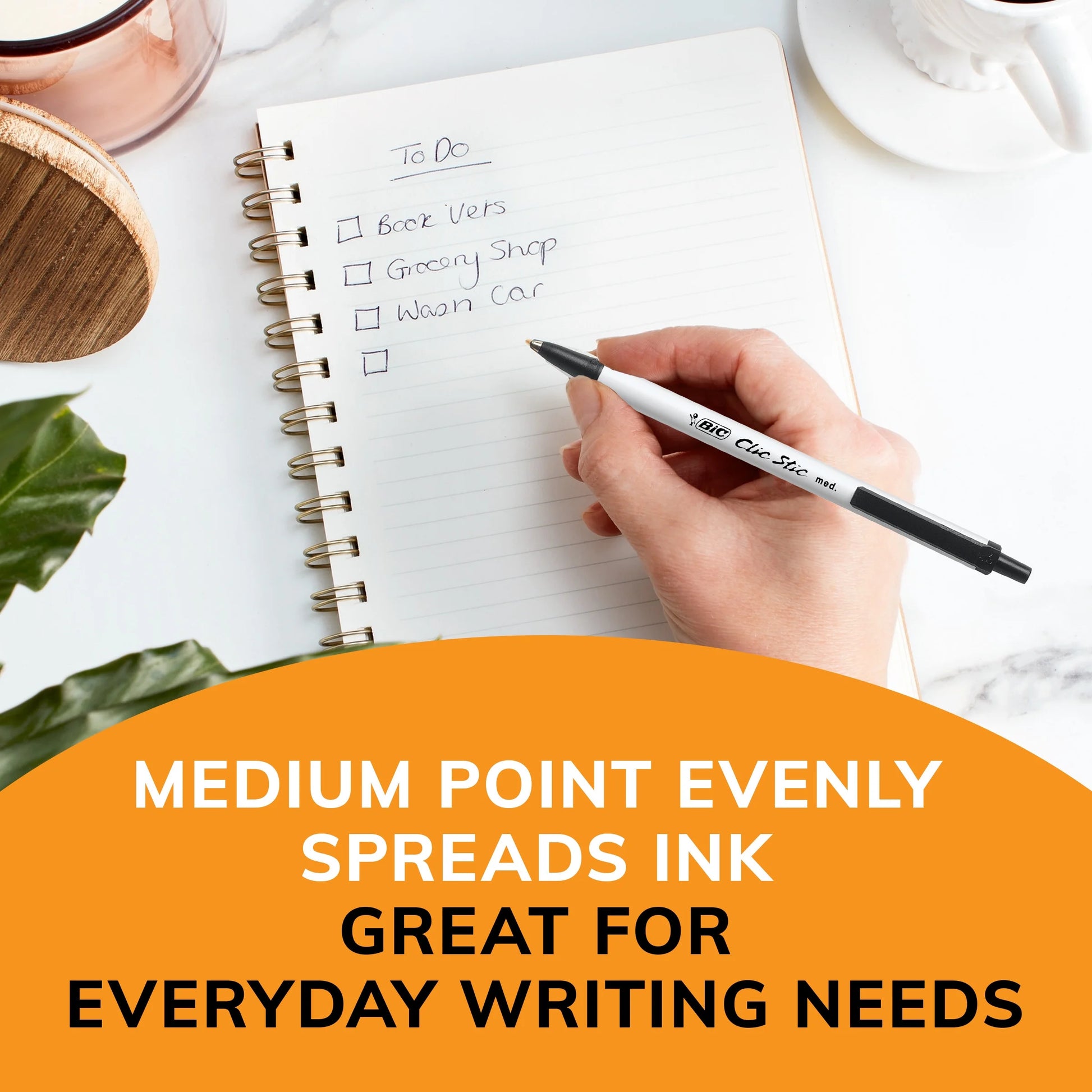 Clic Stic Black Ballpoint Pens, Medium Point (1.0Mm), 24-Count