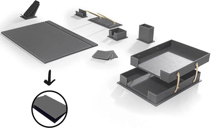 Desk Organizers - Desk Accessories - Leather Desk Organizer - Bonded Leather Set - Office Desk Accessories - Home Office Accessories - Desk Supplies - Leather Desk Set - Office Accessories