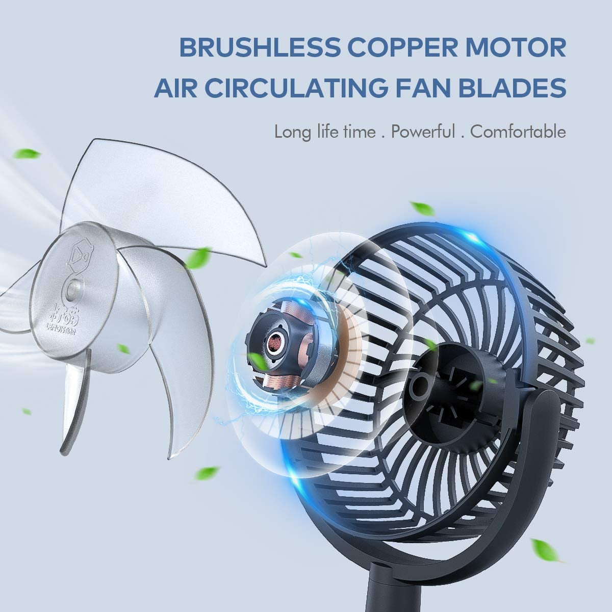 Mini Desk Fan, USB Powered Desktop Fan with 4 Speeds, Small but Powerful Strong Airflow Work Quiet, 310° Adjustment, Portable Personal Air Circulator Fan for Desktoptable Office Bedroom-Black